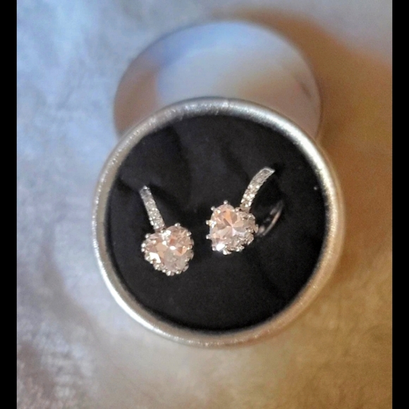 Amazon Other - Sterling Silver Cubic Zirconia Heart Earrings